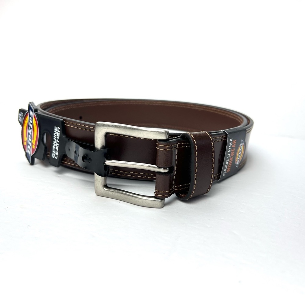 Dickies Belt Genuine Leather Brown Metal Buckle Men's Size XL  42-44